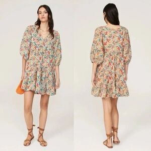 Marine Layer Scarlett Mini Dress Size Medium Women's Colorful V neck